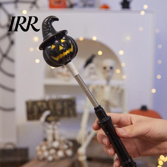 Pumpkin Lantern Glow Stick Halloween Party LED for Kids, Spooky Ghost Flashing Light Lighted Up Rod with Spring Holiday Favors Decoration