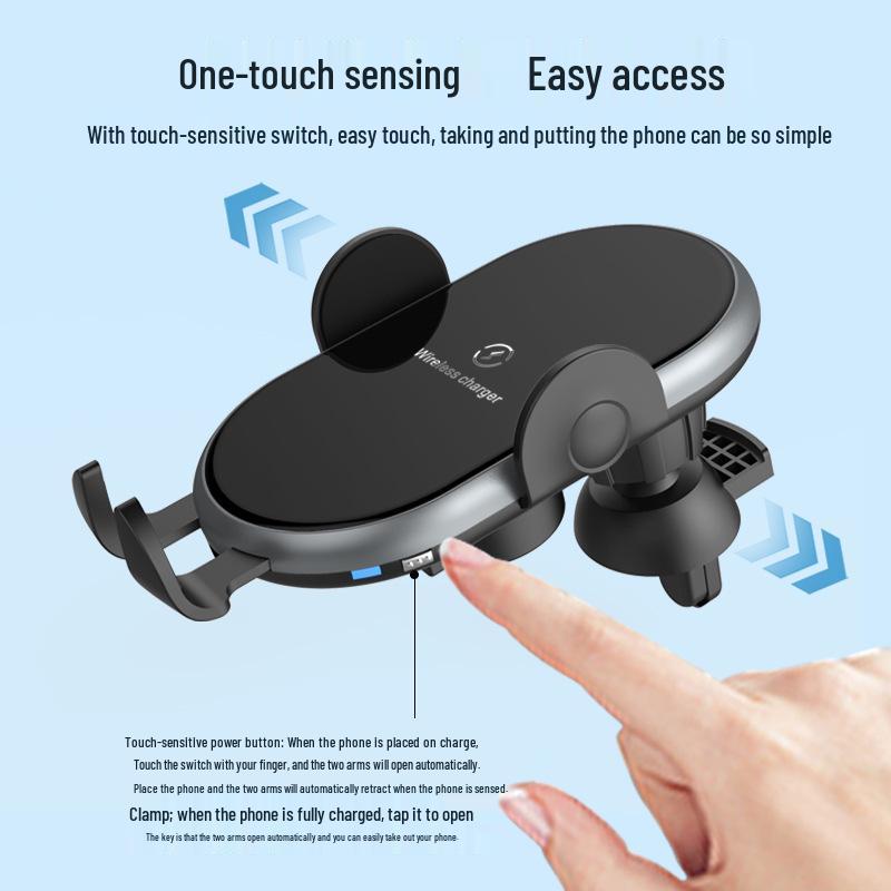 Smart Wireless Charger Car Mount with Touch Sensor & Fast Charging