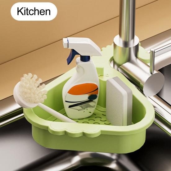 Sink Drain Basket Strong Load-bearing Universal Simple Installation Kitchen Sink Triangle Storage Rack