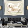 2D Flat Printing Poodle Dog Backdrop for Aesthetic Bedroom & Living Room