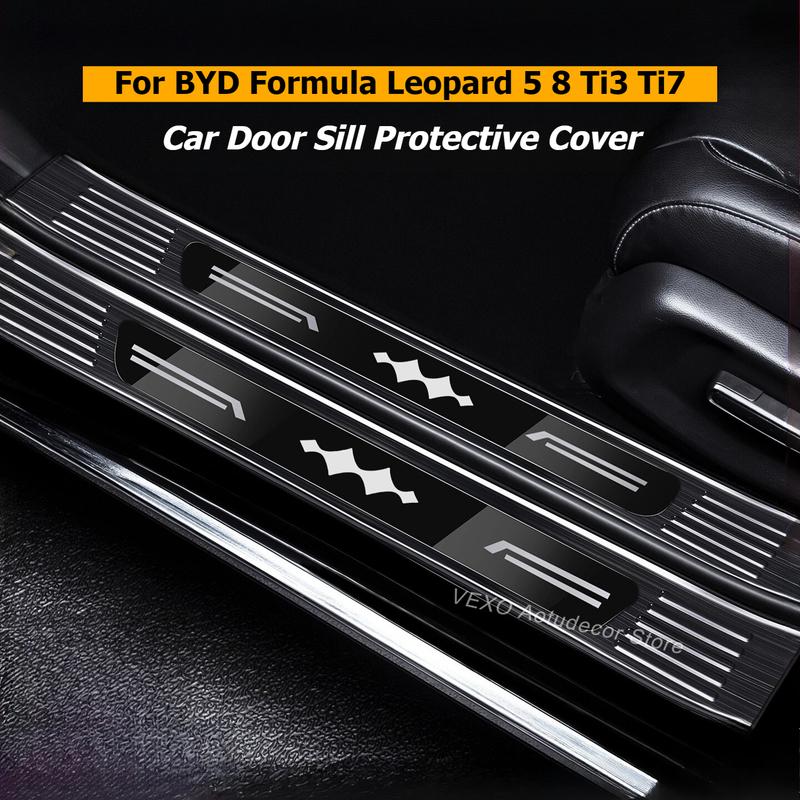 Для BYD Formula Leopard 5 8 Ti3 Ti7 Автомобильная Накладка на Порог Защитная Наклейка Нержавеющая Сталь Приветственный Педаль Накладка на Порог Декор