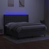 VidaXL Slat Bed Base with Mattress and LED, Upholstered Bed, Double Bed, Adult Bed for Interior Bedroom, 3138646