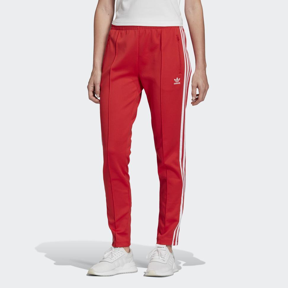 adidas Оригинальные спортивные штаны SST Ретро Мода Зауженный крой Повседневные Удобные Вязаные Спортивные штаны Женские Низ Красный FM3319