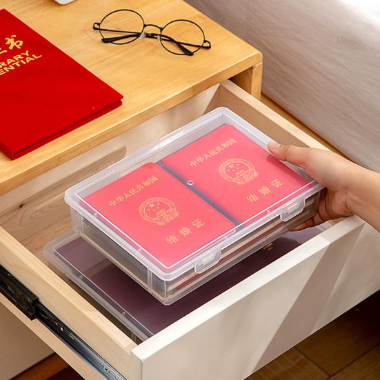 Пыленепроницаемый контейнер для хранения документов, многофункциональная прозрачная пластиковая коробка для сертификатов данных, канцелярские товары, ювелирные изделия, портативная большая емкость