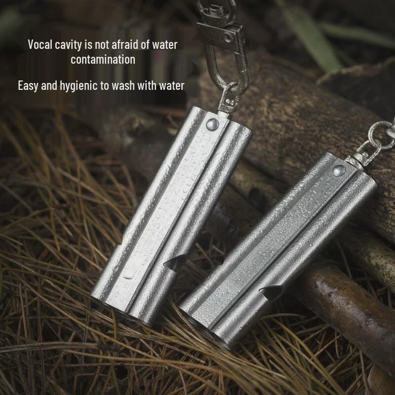 Stainless Steel Dual-Tube High-Frequency Survival Whistle