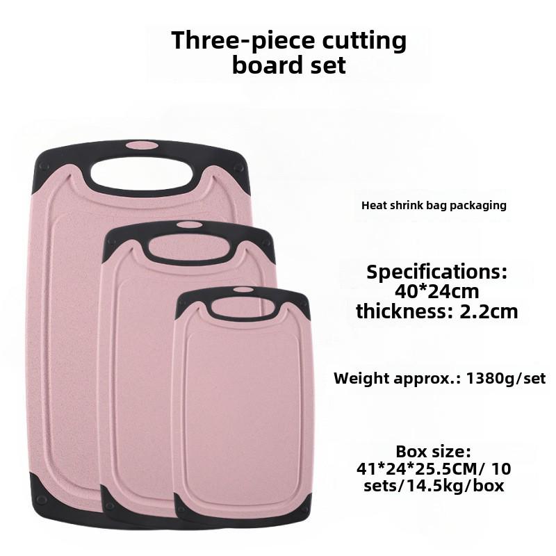 Разделочные доски из пластика FDA из пшеничной соломы - 3 шт. для нарезки овощей, фруктов и мяса