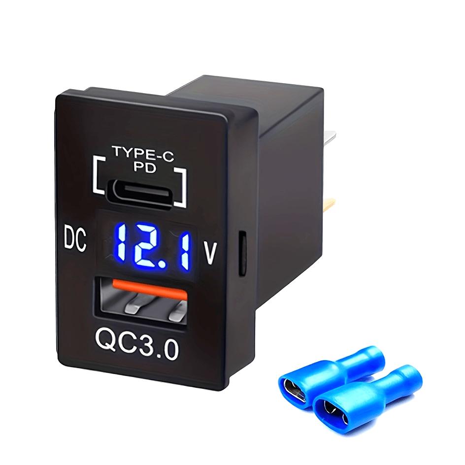 Двойное USB-зарядное устройство для Toyota Tundra 4Runner - Быстрая зарядка PD 30 Вт с вольтметром