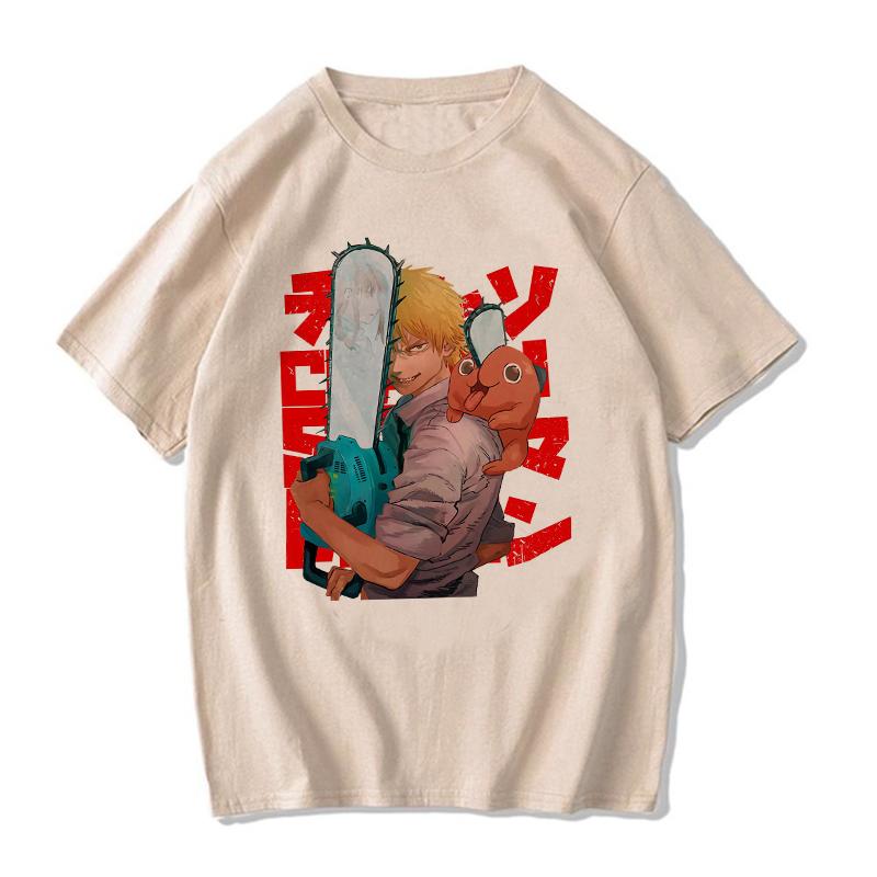 Chainsaw Unisex T Shirt Unisex Unisexga Cartoon Pochita Tshirt Japanese Anime Makima Harajuku Graphic Tees Clothing Tops Tshirt