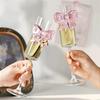 2 pieces Clear Pink Bow Champagne Glass Ultra Thin Goblet Creative Drinking Glasses  Party Supplies
