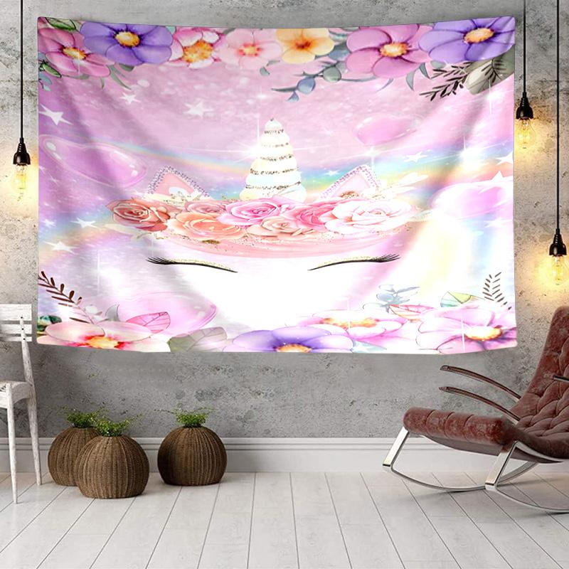 Magical Unicorn Crescent Moon Tapestry Room Decoration Wall Hanging for Living Room Bedroom, dormitory, Birthday and Christmas gifts