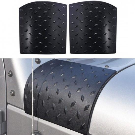 2x Hood Body Armor Side Cover Cowl Trim Decor for Jeep Wrangler 2007-17 JK Black