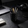 Creative Office Supplies Decor Pebble Texture Pen Holder, Hexagonal Desktop Organizer, Stable Anti-Tip 3D Modern Storage Container Printed PLA Cup for
