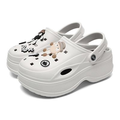 Сандалии Lucyever Eva на толстой платформе, женские, лето 2024 г., толстые сабо, садовые туфли, женские, с закрытым носком, нескользящие, пляжные шлепанцы