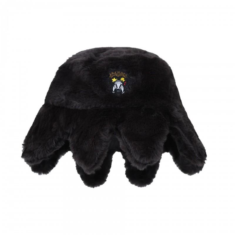 Unisex Oversized Brim Fisherman Hat Winter Warm Knit Cap With Octopus Embroidery Geometric Street Style