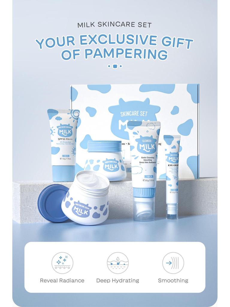 Laikou 5-Piece Milk Skincare Set: Hydrating & Moisturizing Facial Care Collection