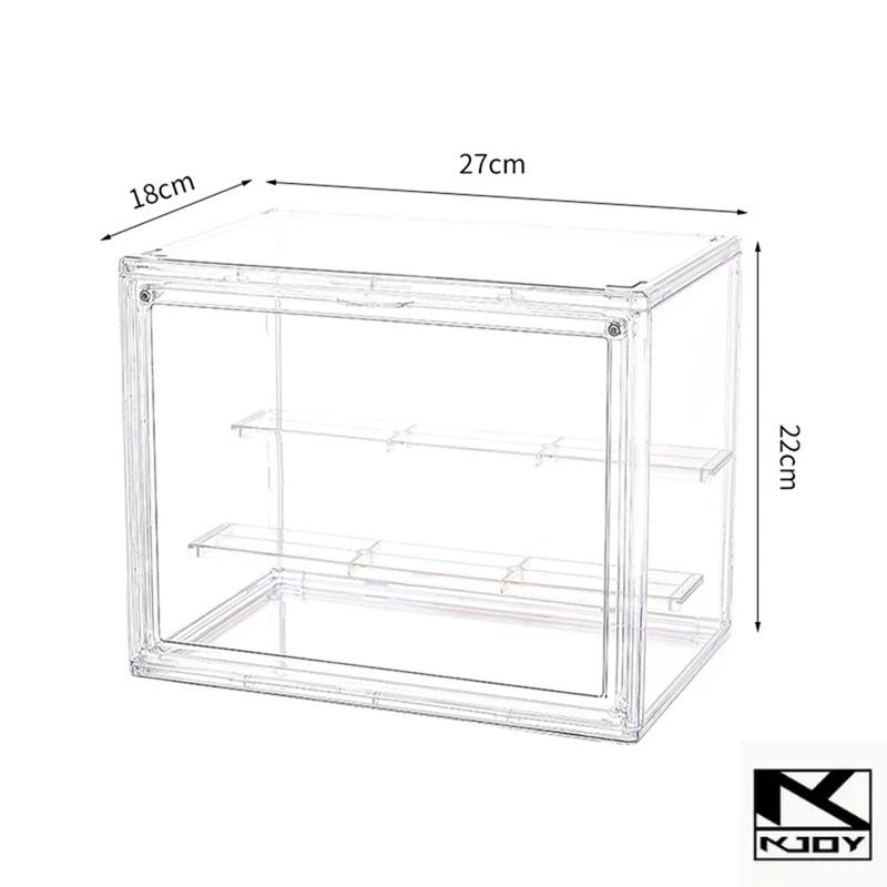 kkjoy 3 Layer Clear Display Box Stackable Magnetic Door Suit For Action Figures