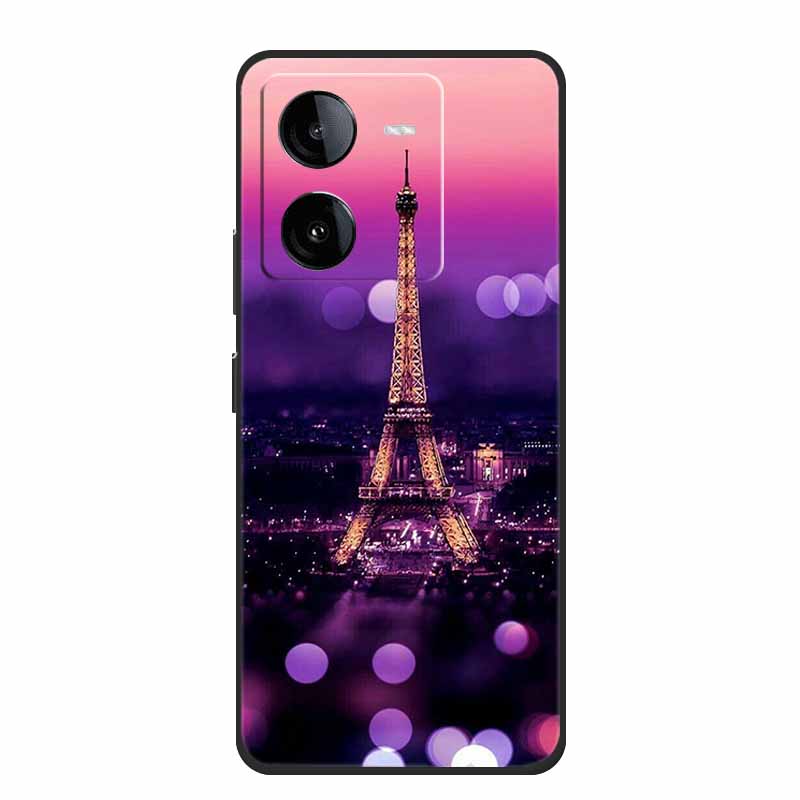 Чехол для телефона Vivo iQOO Z8x Задняя крышка Черный силикон Ударопрочный Мягкий Funda Для Vivo iQOO Z8x Чехол Z 8 x 6.64" Coque Capas