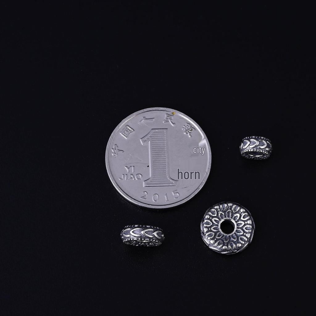 Серебряные бусины-разделители S925 в китайском ретро-стиле для DIY-украшений из плетеных веревок для молитв.