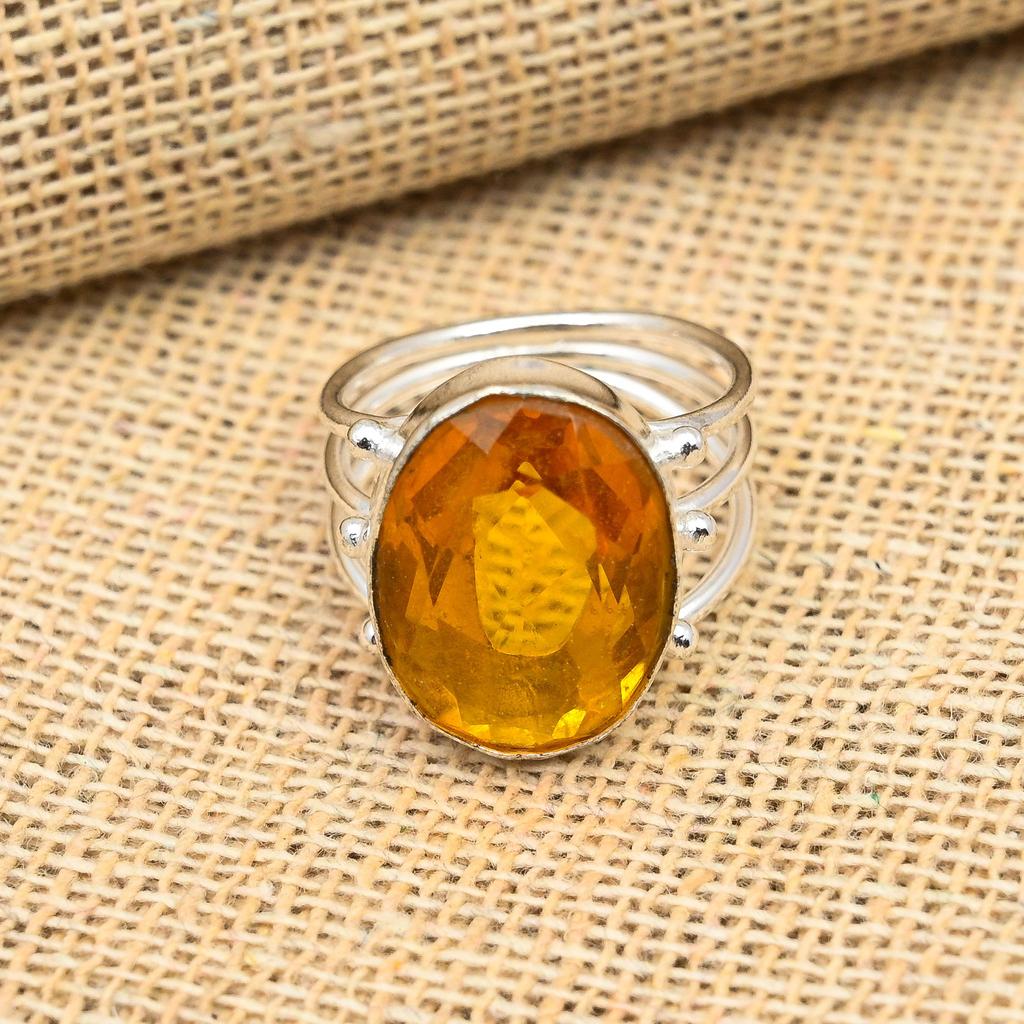 Citrine Gemstone 925 Sterling Silver Handmade Jewelry For Wedding Gift