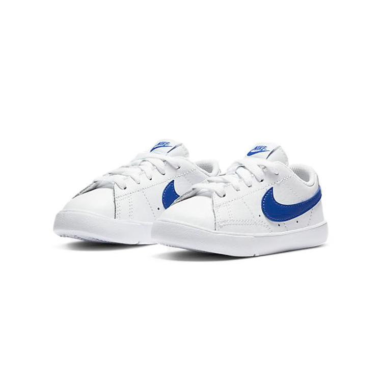 Nike Кроссовки Blazer Нескользящие Износостойкие Нескользящие Износостойкие Низкие Детские Обувь Белый Синий CZ7581-100