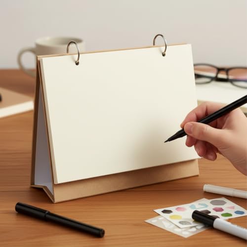 DIY Kit Metal Marker 6 Pieces Desktop Calendar Gift Set 4-Piece Desk 30 Sheets