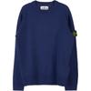 STONE ISLAND Однотонный свитшот с длинным рукавом и круглым вырезом с логотипом для детей Синий 7516506A1-V0027