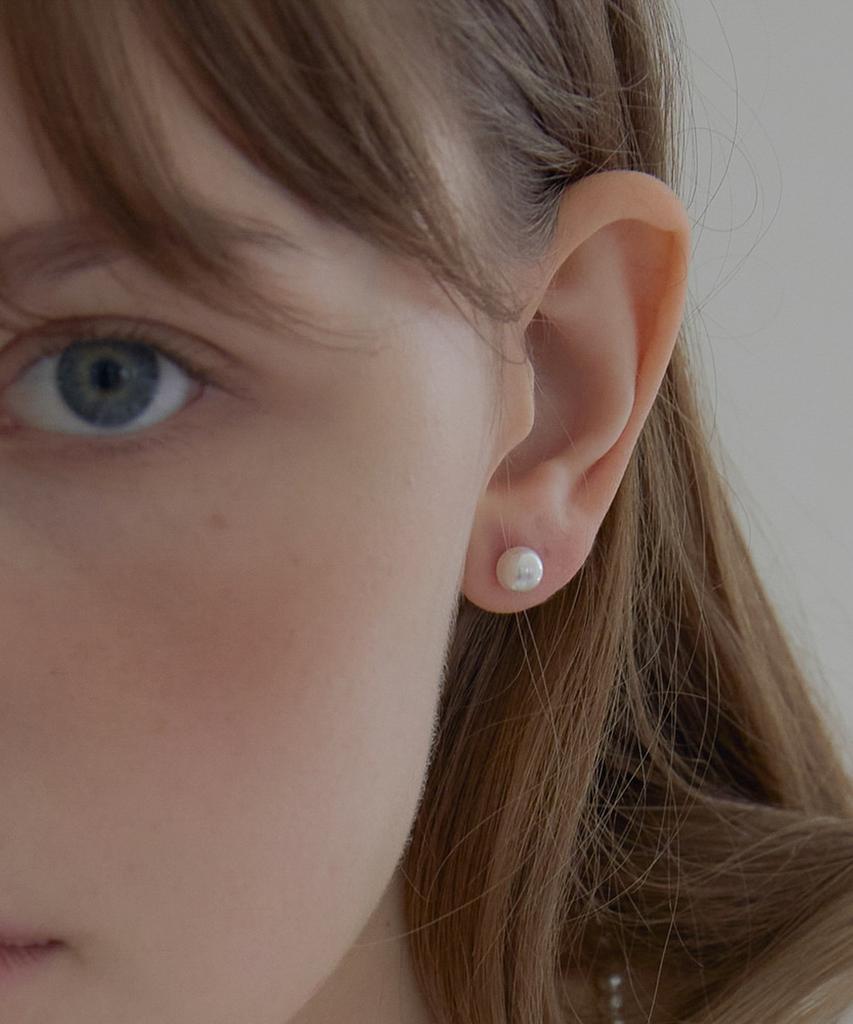 Серьги-пусеты Alleun Swarovski с жемчугом Серебро 925 пробы 3 мм 4 мм 5 мм 6 мм