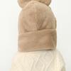 Children Hat with Bear Ear Decoration Solid Color Thickened Plush Warm Hat Scarf Set Kids Cold Weather Hat