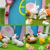 Dollhouse Miniature Accessories Spring Easter Rabbit Garden Animal Chick Door Landscape Scene Model Photo Props DIY Toy