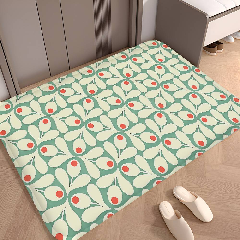Orla Kiely Leaf Flower Door Mat Nordic Style Bedroom Living Room Doormat Home Balcony Anti-Slip Alfombra