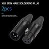 2pcs 3Pin XLR Female Male Microphone Audio Cable Plug DIY Connectors Adapters