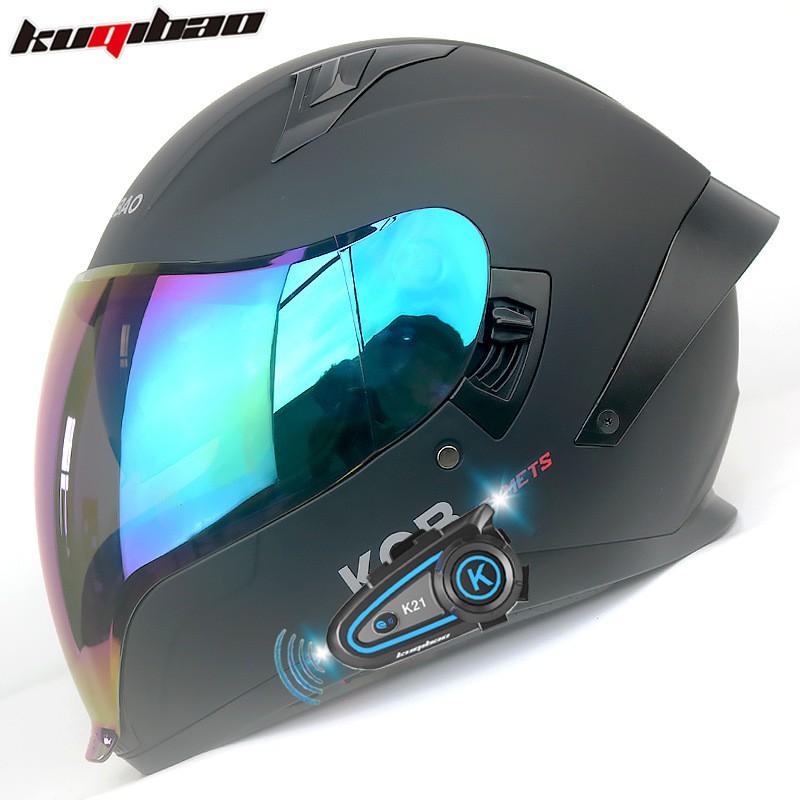 Full Face Motorcycle Helmet Dual Visor 3C Certified Lightweight All With Bluetooth Intercom