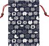 Kyosuke Made In Japan Drawstring Bag Case for Goshuincho Stamp Nyankomon Navy 18 X (Red Book) - Cat, Blue, 26.5cm