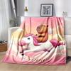 Colorful Unicorn Customize Your Name Blanket Used For Chair Office Sofa Bed Camping Soft And Warm Giving Friends And Relatives Birthday Graduation