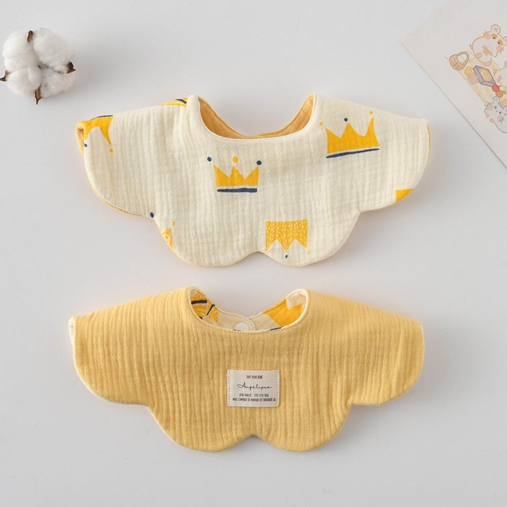 Pure Cotton Gauze Baby Feeding Bib Breathable Petal Bib Cute Drool Bib  For Kids