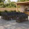 Garden Sofa Set 14 pcs Grey Poly Rattan