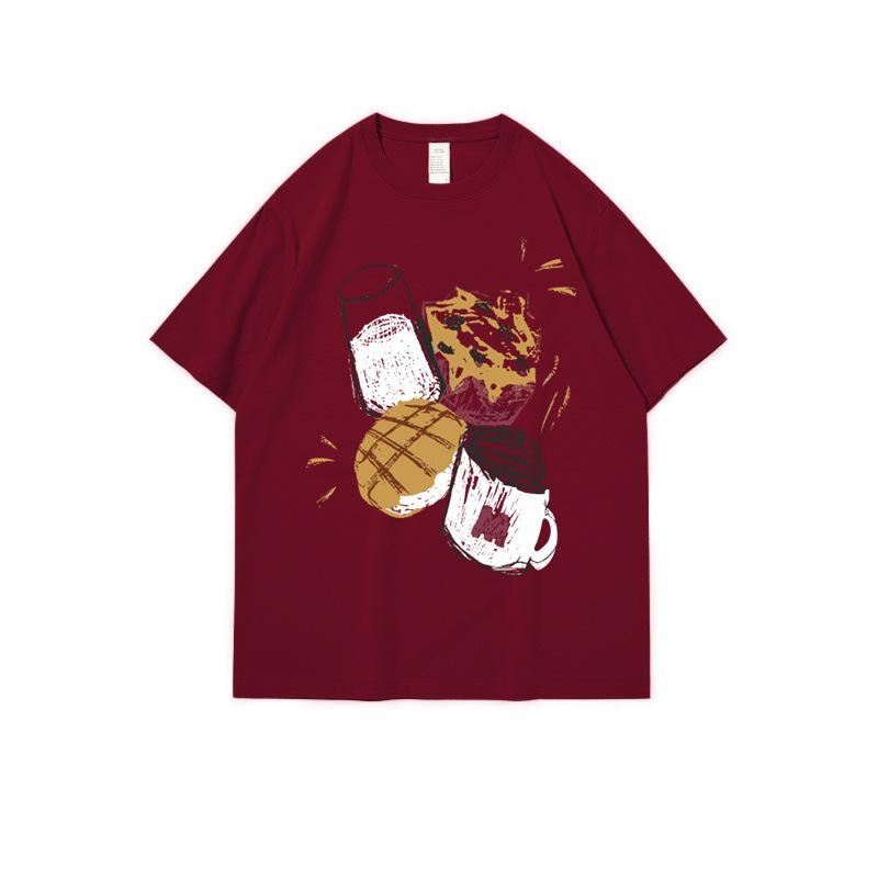 100% Чистый Хлопок Серый Женская Европейская Летняя Футболка с Коротким Рукавом - Трендовый Американский Нишевый Дизайн