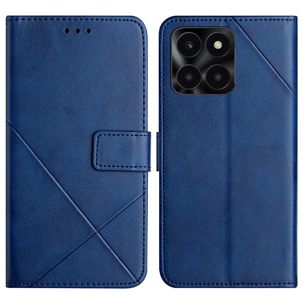 Leather Case For Honor X6c 4G/X6b 4G/X6a 4G/X5b/X5b Plus Line Pattern Wallet Phone Cover with Wrist Strap