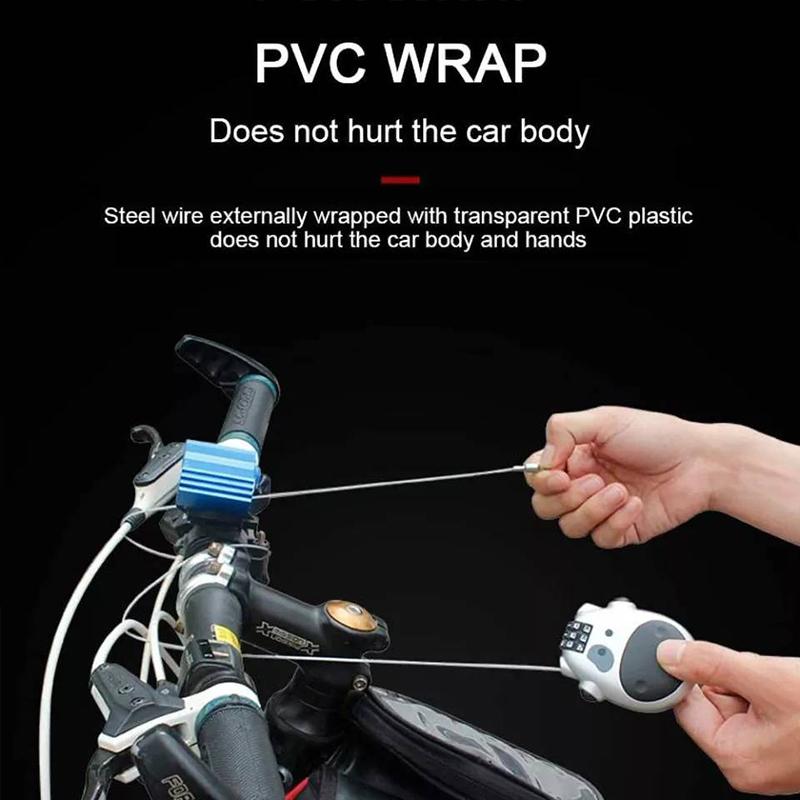 Велосипедный стальной трос Кодовый замок Чемодан Автомобильный сани Телескопический тросовый замок Велосипедный шлем Высокоточный кодовый замок с паролем