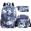 Cristiano Ronaldo Print Teenage School Backpack Set 3pcs Oxford Fabric Unisex Shoulder Bag High Students
