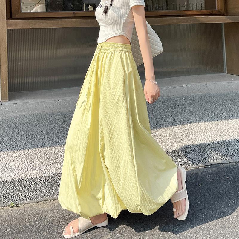 GMXIA Милая весенне-летняя пышная юбка-бутон с высокой талией, тонкий дизайн, юбка Sense of Work, облегающая до колена, универсальная юбка-фонарик А-силуэта