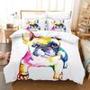 Комплект пододеяльников для собак King/Queen Size Щенячья собака Хаски Серый чехол на одеяло Комплект постельного белья для домашних животных 2/3 шт. Чехол на одеяло
