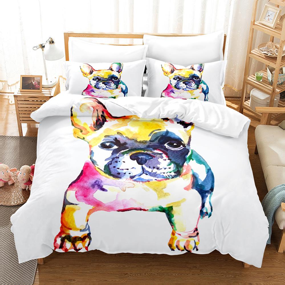 Комплект пододеяльников для собак King/Queen Size Щенячья собака Хаски Серый чехол на одеяло Комплект постельного белья для домашних животных 2/3 шт. Чехол на одеяло