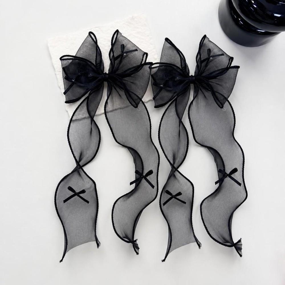 1 Pair French Headwear Bow Hair Clip Lightweight Chiffon Hair Accessories Ribbon Hairpins Wedding