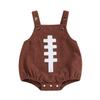 Baby Boys Girls Overalls Sleeveless Football Embroidery Rompers Newborn Summer Fall Outfit