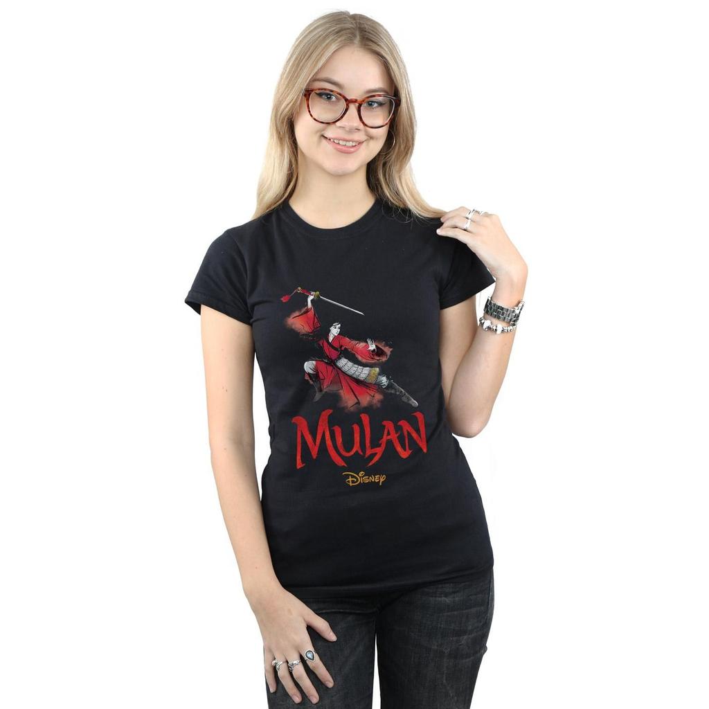 Disney Женская/Дамская хлопковая футболка с позой из мультфильма «Мулан»