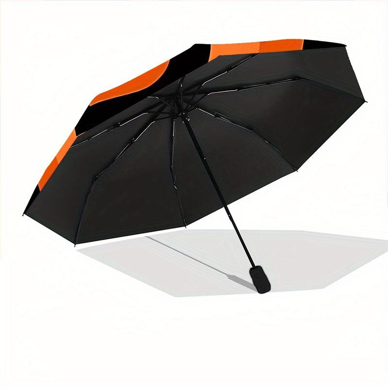 1pc Heart Pattern Automatic Folding Umbrella - 8-Rib Iron Frame, Portable Sunshade with Plastic Handle yy250731221