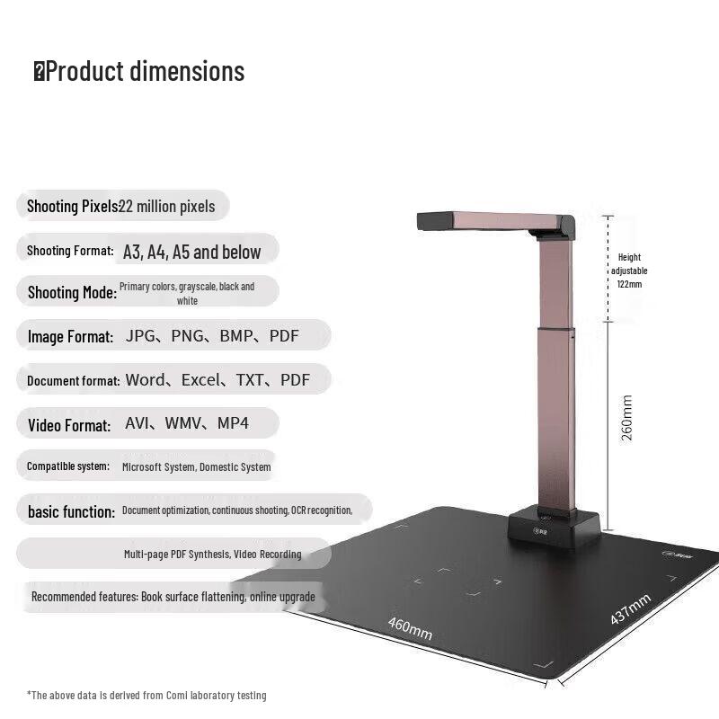 Comet A5320 22MP HD Document Camera with OCR CN plug (adapter included)