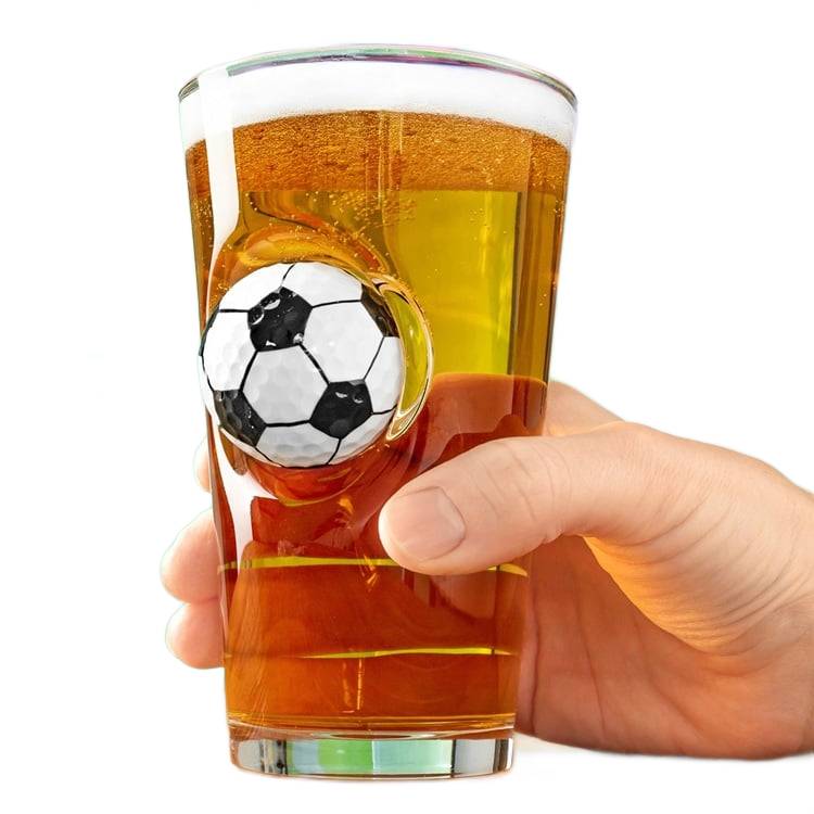 Szklanka piłka nożna drinków kufel dla kibica fan piłki nożnej piwo drinki