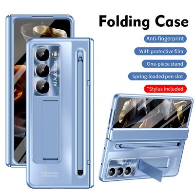 Elastic Integrated Pen Slot Tempered Glass Film Case For Samsung Z Fold Special Edition Fold SE 6 Slim Galaxy Z Fold 5 4 Cover